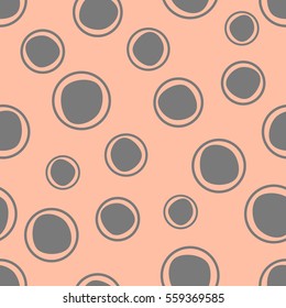 Seamless vector geometrical pattern. Pink Endless background with hand drawn circles. Graphic illustration. Print for cover, fabric, wrapping, background..