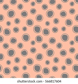 Seamless vector geometrical pattern. Pink endless background with hand drawn circles. Graphic illustration. Print for cover, fabric, wrapping, background.