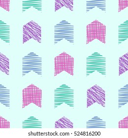 Seamless vector  geometrical pattern with rectangles.Pink pastel endless background with  hand drawn textured geometric figures. Graphic vector illustration.