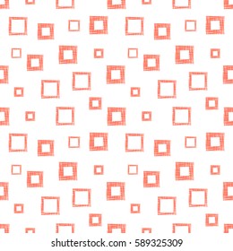 Seamless vector geometrical pattern with rhombus, squares. endless background with hand drawn textured geometric figures. Pastel Graphic illustration Template for wrapping, web backgrounds, wallpaper