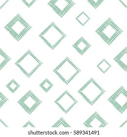 Seamless vector geometrical pattern with rhombus, squares, rectangles endless background with hand drawn textured geometric figures. Pastel Graphic illustration Template for wrapping, web backgrounds