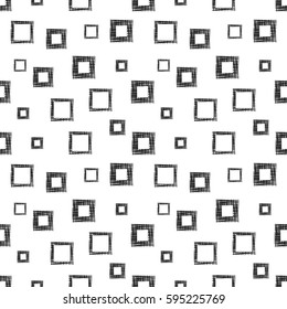 Seamless vector geometrical pattern with rhombus, squares. endless background with hand drawn textured geometric figures. Pastel Graphic illustration Template for wrapping, web backgrounds, wallpaper