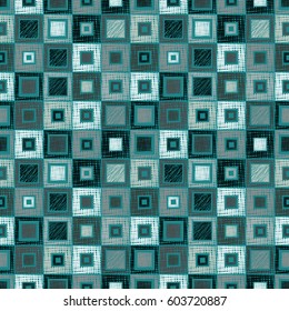 Seamless vector geometrical pattern with rhombus, squares. endless background with hand drawn textured geometric figures. Pastel Graphic illustration Template for wrapping, web backgrounds, wallpaper