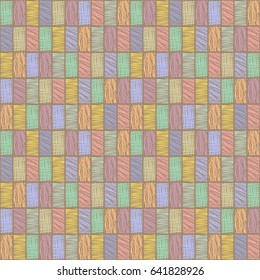 Seamless vector geometrical pattern with rhombus, squares. endless background with hand drawn textured geometric figures. Pastel Graphic illustration Template for wrapping, web backgrounds, wallpaper