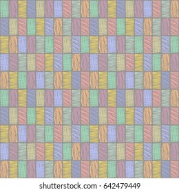Seamless vector geometrical pattern with rhombus, squares. endless background with hand drawn textured geometric figures. Pastel Graphic illustration Template for wrapping, web backgrounds, wallpaper