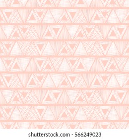 Seamless vector geometrical pattern with triangles. pastel endless background with hand drawn textured geometric figures. Graphic illustration, print for wrapping, background, cover, surface.