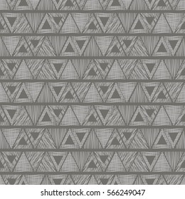 Seamless vector geometrical pattern with triangles. pastel endless background with hand drawn textured geometric figures. Graphic illustration, print for wrapping, background, cover, surface.