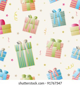 Seamless vector gift box pattern