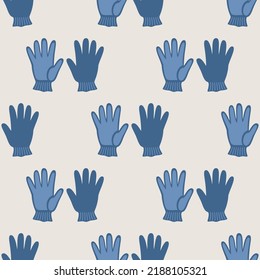 Seamless vector gloves pattern. Stylish glove fashion garment background for fabric, textile, cover etc.