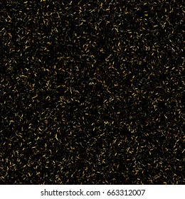Seamless vector glowing light glitter background. Gold magic confetti  made of rectangles on a black. Shiny endless luxury design in eps 10. Good for banners, posters, cards.