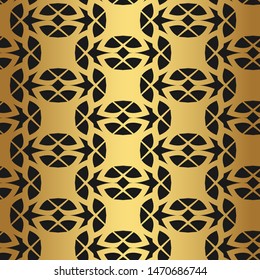 Seamless vector gold floral pattern. Repeat background for fabric, textile, design, cover, wrapping, advertising banner.