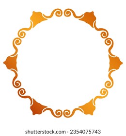 seamless vector gold golden circle hand draw sketch floral border
