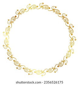 seamless vector gold golden circle hand draw sketch floral border
