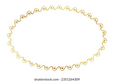 seamless vector gold golden oval hand draw sketch floral border
