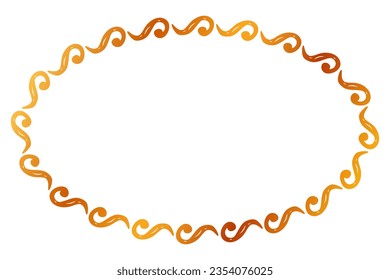seamless vector gold golden oval hand draw sketch floral border
