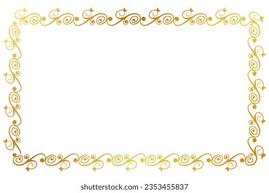 seamless vector gold golden rectangle hand draw sketch floral border
