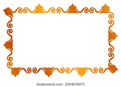 seamless vector gold golden rectangle hand draw sketch floral border
