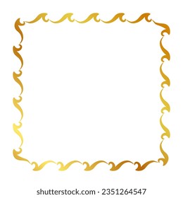seamless vector gold golden square hand draw sketch floral border
