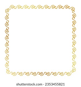 seamless vector gold golden square hand draw sketch floral border
