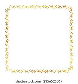 seamless vector gold golden square hand draw sketch floral border
