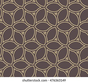 Seamless vector gold ornament. Modern geometric pattern with repeating elements