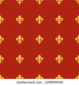 Seamless vector gold pattern with Fleur-de-lis