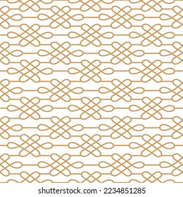 Seamless vector golden abstract simple pattern with chains.