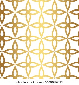 Seamless vector golden background. 10 eps gold repeat pattern for fabric, textile, design, cover, wrapping.