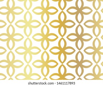 Seamless vector golden floral pattern repeat elements. Gold geometrical background for fabric, web, textile, design, banner.