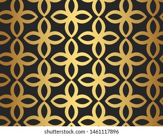Seamless vector golden floral pattern repeat elements. Gold geometrical background for fabric, web, textile, design, banner.