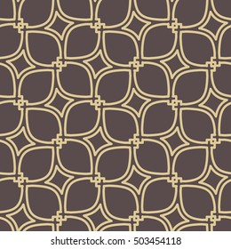 Seamless vector golden ornament in arabian style. Pattern for wallpapers and backgrounds