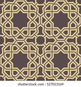 Seamless vector golden ornament. Modern geometric pattern with repeating elements