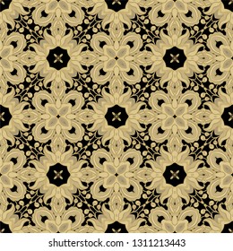 Seamless vector golden ornamental texture