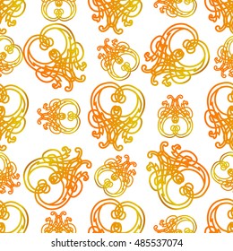 Seamless vector golden pattern on white background