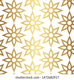 Seamless vector golden pattern. Repeat background for fabric, textile, design, cover, wrapping, advertising banner.