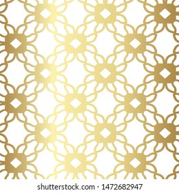 Seamless vector golden pattern. Repeat background for fabric, textile, design, cover, wrapping, advertising banner.