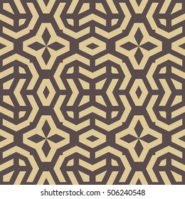 Seamless vector golden pattern for your designs and backgrounds. Modern geometric ornament