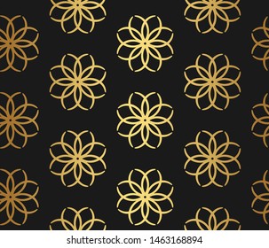 Seamless vector golden repeat geometrical pattern. Gold geometric 10 eps background for fabric, cover, textile, design, wrapping.