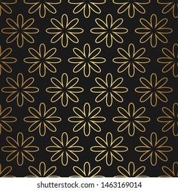 Seamless vector golden repeat geometrical pattern. Gold geometric 10 eps background for fabric, cover, textile, design, wrapping.