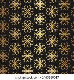 Seamless vector golden repeat geometrical pattern. Gold geometric 10 eps background for fabric, cover, textile, design, wrapping.