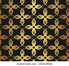 Seamless vector golden repeat geometrical pattern. Gold geometric 10 eps background for fabric, cover, textile, design, wrapping.