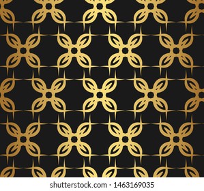 Seamless vector golden repeat geometrical pattern. Gold geometric 10 eps background for fabric, cover, textile, design, wrapping.