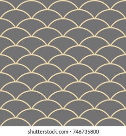 Seamless vector golden wavy ornament. Modern background. Geometric modern pattern