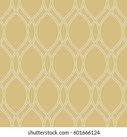 Seamless vector golden and white ornament. Modern background. Geometric modern pattern