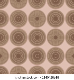 Seamless vector gradient rounds beige pattern for fabric, ceramic, textile, wrapping, craft