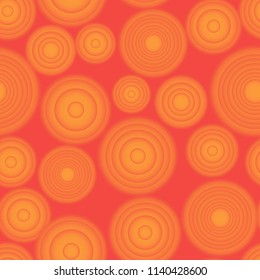 Seamless vector gradient rounds red and orange pattern for fabric, ceramic, textile, wrapping, craft