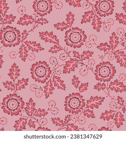 gráfico vectorial sin fisuras de flores abstractas, estilo navideño, papel de envolvimiento vintage