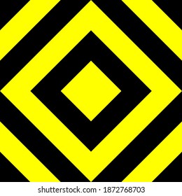 Nahtlose Vektorgrafik von schwarzen Diamantformen auf gelbem Hintergrund.