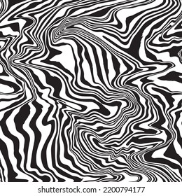 seamless vector graphic of zebra pattern in marble style, op-art vibe,70s wallpaper print