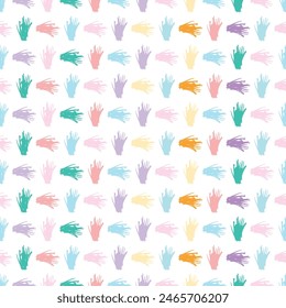 Seamless vector grassy line pattern, pastel colors, abstract background illustration.